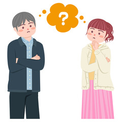 疑問に思うカップル