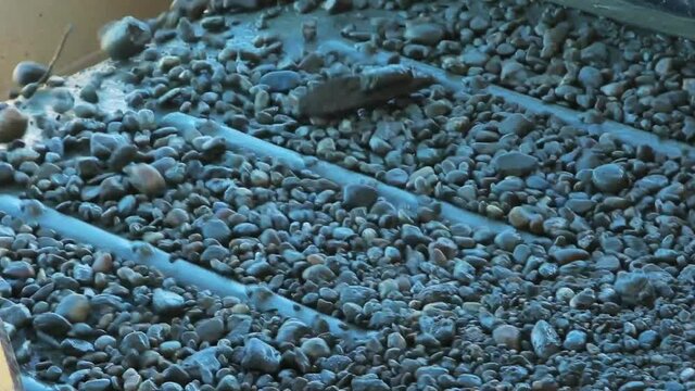 Gravel extraction in Botovo gravel put, Croatia
