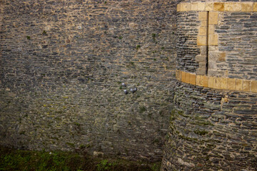 wall of Anzher castle in France