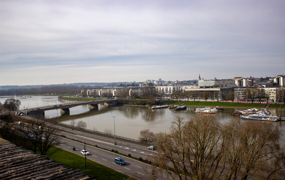 beautiful view of the city of Angers, France