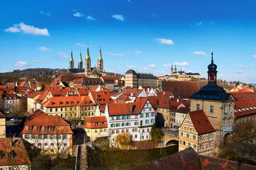 view on top of city of Bamberg