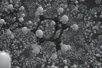 Molecule of adamantane, ball-and-stick molecular model. Science related 3d rendering