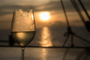 Glass of Wine at Sunset
