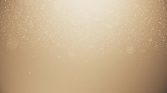 Abstract particles golden brown defocused blur bokeh light background - seamless looping, 4K, Christmas background.