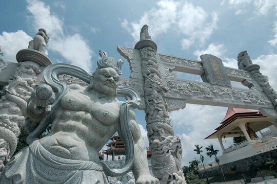 The statue in front of the gate looks dashing and strong in the place of the statue of a thousand cities of Tanjungpinang Indonesia