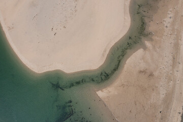 Obraz premium Aerial photograph taken near Hayle Beach, Hayle, Cornwall, England 