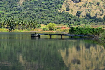 Fototapeta na wymiar Scenic Combai Dam in DIndigul