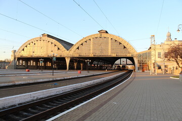 Railway platform in Lviv