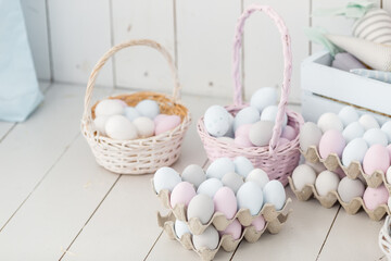 easter eggs in basket