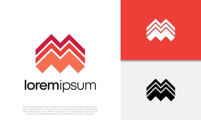 Initials M logo design. Initial Letter Logo.	