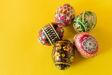  Colorful Easter eggs on a white background 