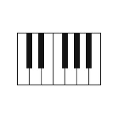 Fototapeta premium Piano vector illustration in flat design style. Classical music sign.