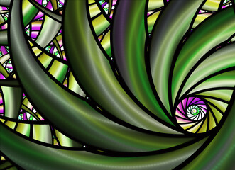 Abstract color dynamic textured background with lighting effect. Fractal spiral. Fractal art