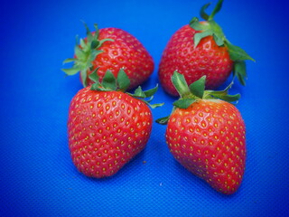 strawberries on white background