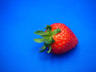 strawberry on blue
