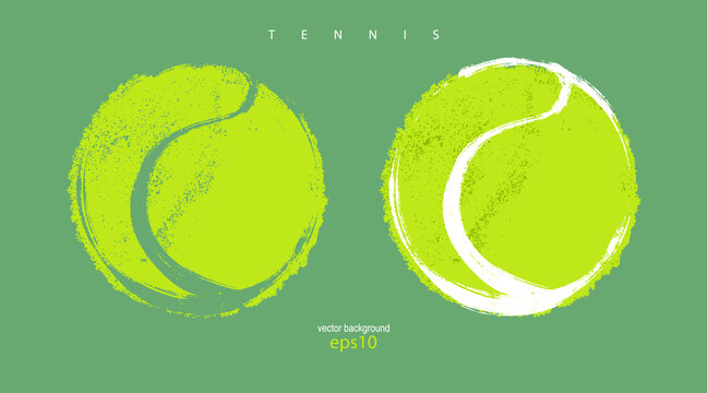 Collection of abstract tennis balls. Illustrations for design banners, posters, print for T-shirts.
