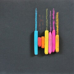 pattern with colored chalks