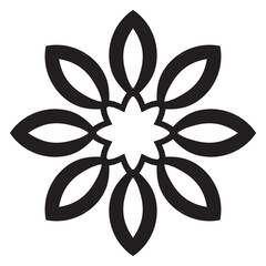 Cute Mandala. Ornamental round doodle flower isolated on white background. Geometric decorative ornament.