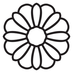 Cute Mandala. Ornamental round doodle flower isolated on white background. Geometric decorative ornament.