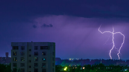 Thunderstorm in Bishkek city Kyrgyzstan