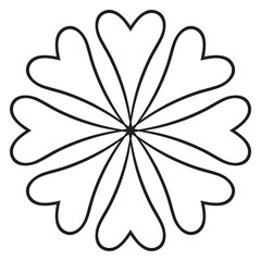 Cute Mandala. Ornamental round doodle flower isolated on white background. Geometric decorative ornament.