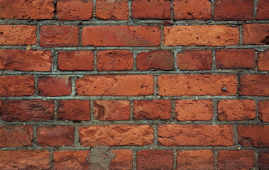 Obraz premium Red brick wall background, beautiful texture. Old brickwork.