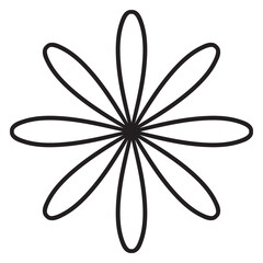 Cute Mandala. Ornamental round doodle flower isolated on white background. Geometric decorative ornament.