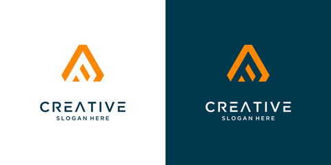 Creative letter A logo design template