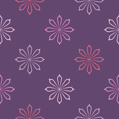 Abstract seamless pattern with mandala flower. Mosaic, tile, polka dot. Floral background.