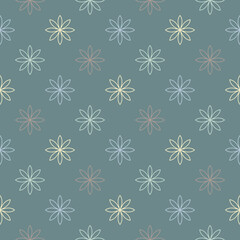 Abstract seamless pattern with mandala flower. Mosaic, tile, polka dot. Floral background.