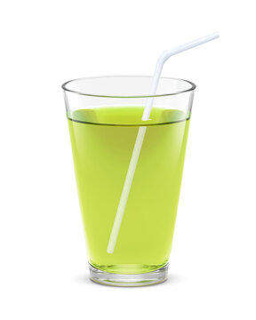 グラス 緑茶 飲み物 イラスト リアル ストロー