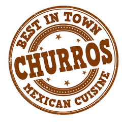 Churros grunge rubber stamp