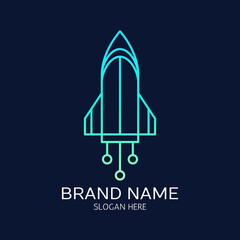 Gradient rocket technology logo company