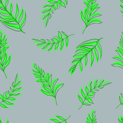 seamless pattern with green leaves