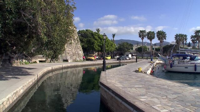 Kos Greece a canal in the Marina in the city center next to the port