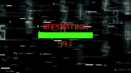 Importing data progress bar on digital background