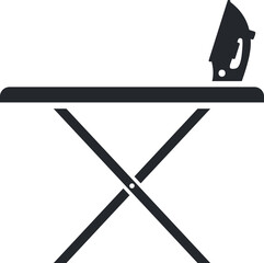 Vector illustration of the steaming iron and ironing board