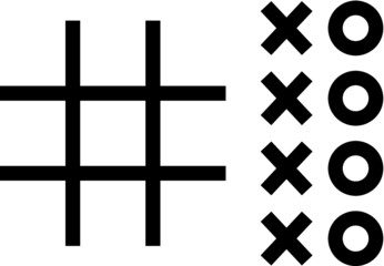 Vector illustration of the Tic tac toe game elements