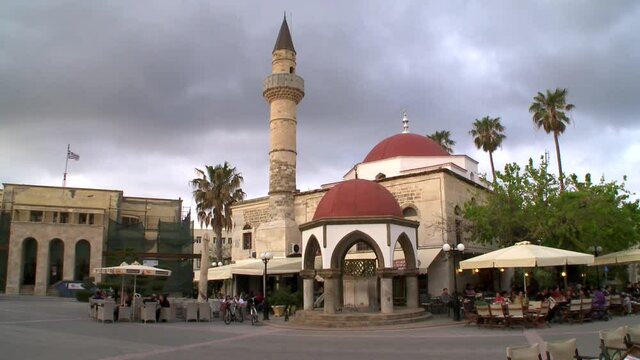 Kos Greece in the central square of the capital a mosque of the old Ottoman Empire