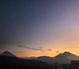 sunset over the mountains