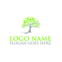 Tree vector icon of Life Yoga Logo Design. Nature trees vector illustration logo design.