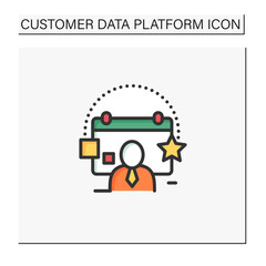 Customer events color icon.Emphasize biggest achievements, present new products or keep good contact with your customers and partners.Customer data concept. Isolated vector illustration