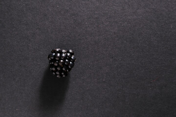 isolated blackberry on black background