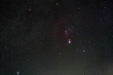 background with stars and Orion nebula