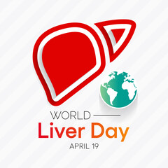 World Liver day is observed each year on April 19th across the globe. aims to raise global awareness of hepatitis a group of infectious diseases known as Hepatitis  A, B, C, D, and E. Vector art.