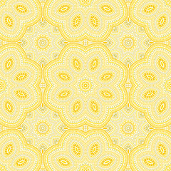 Muslim authentic floral vector seamless motif. Textile patchwork design. Classic mediterranean ornament. Ceramic decor design. Flower and leaves elements texture.