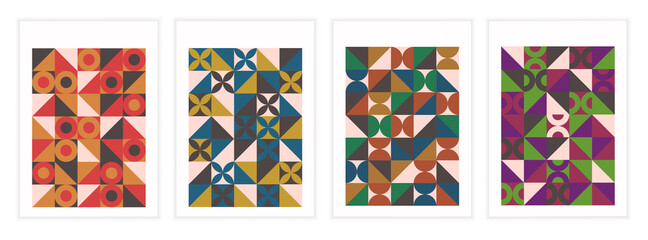 Set of geometric patterns in the style of minimalism. Vector illustration