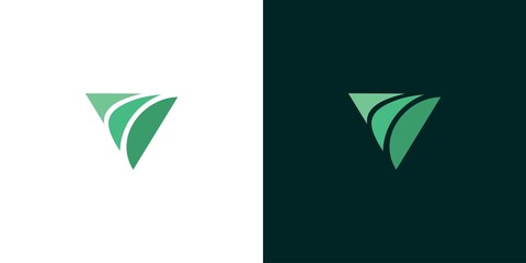 The logo initials letter V is modern and elegant design