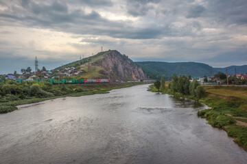 bridge over the river in the mountains