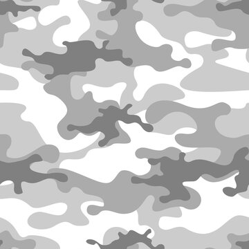 Camouflage seamless pattern. Military texture. Endless background of gray spots. Abstract camo. Print on fabric. Vector